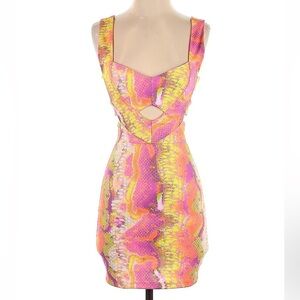 Neon Cocktail/Party Dress with Cutouts